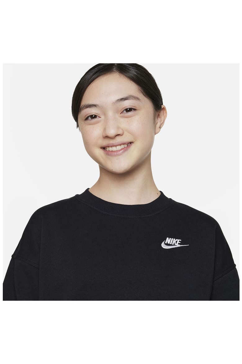 Kids' Sportswear Club Fleece Sweatshirt, Alternate, color, BLACK/ WHITE