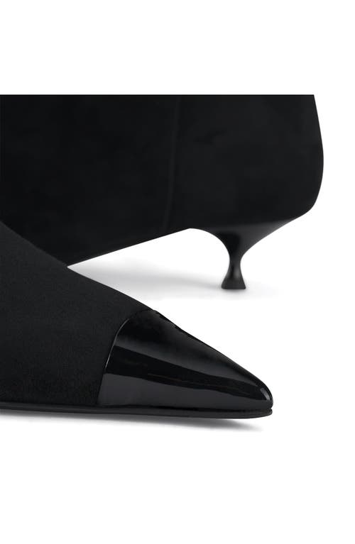AGL ATTILIO GIUSTI LEOMBRUNI AGL LENOR POINTED CAP TOE KITTEN HEEL BOOTIE
