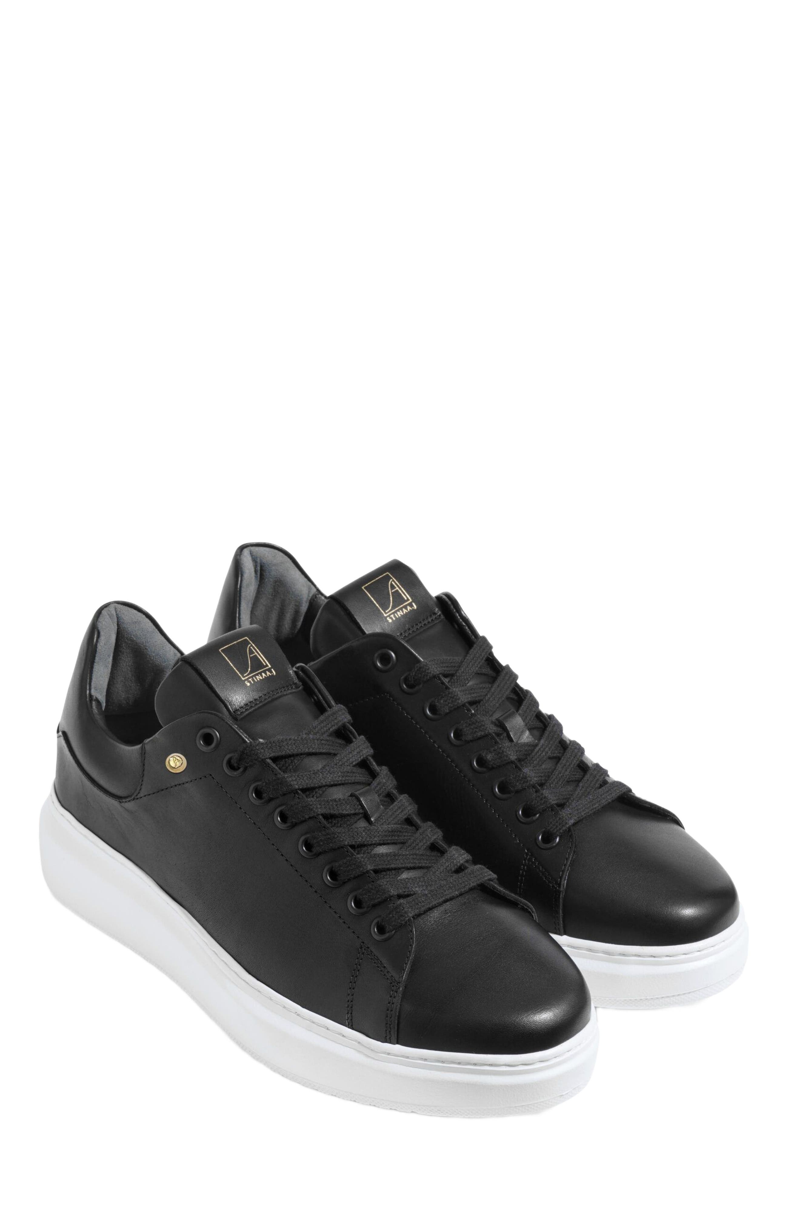Stinaa.J Hugo Orthopedic Sneakers, Alternate, color, Black Leather White Sole