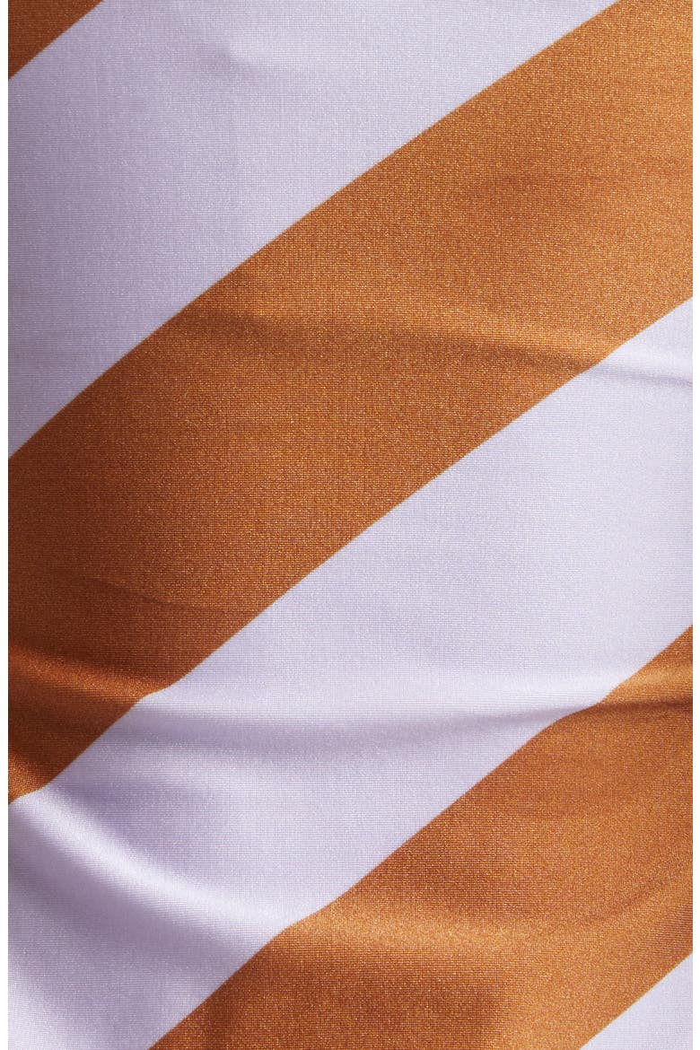 Indra Stripe One-Piece Bandeau Swimsuit, Alternate, color, LILAC TAN STRIPE