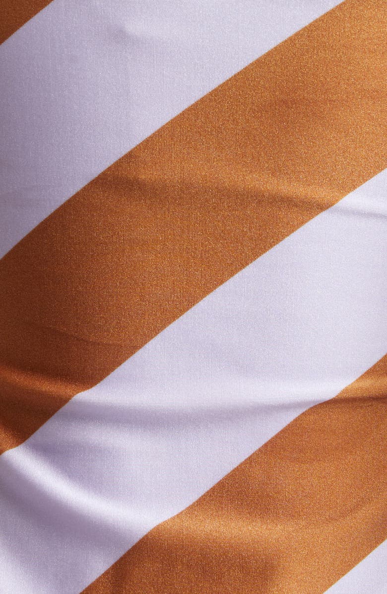 Zimmermann Indra Stripe One-Piece Bandeau Swimsuit, Alternate, color, Lilac Tan Stripe