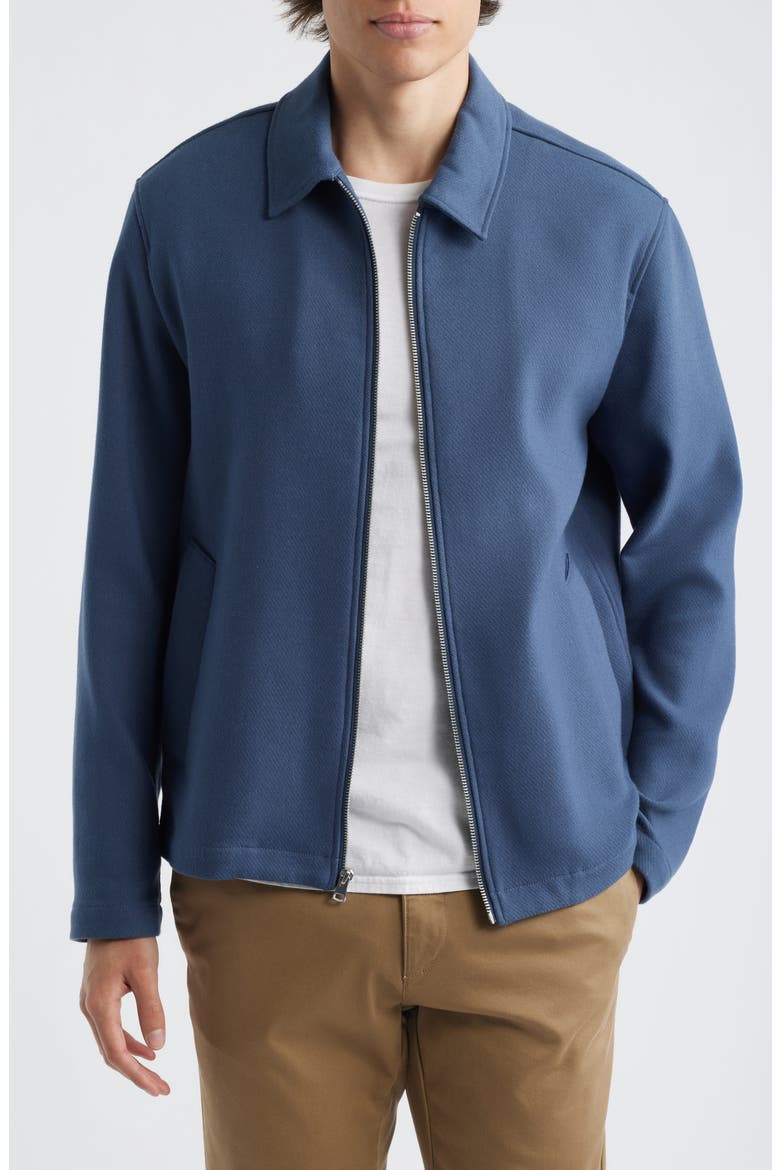 Cotton Blend Zip Jacket, Main, color, VENICE BLUE