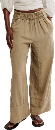 Days End Pull-On Linen Blend Wide Leg Pants