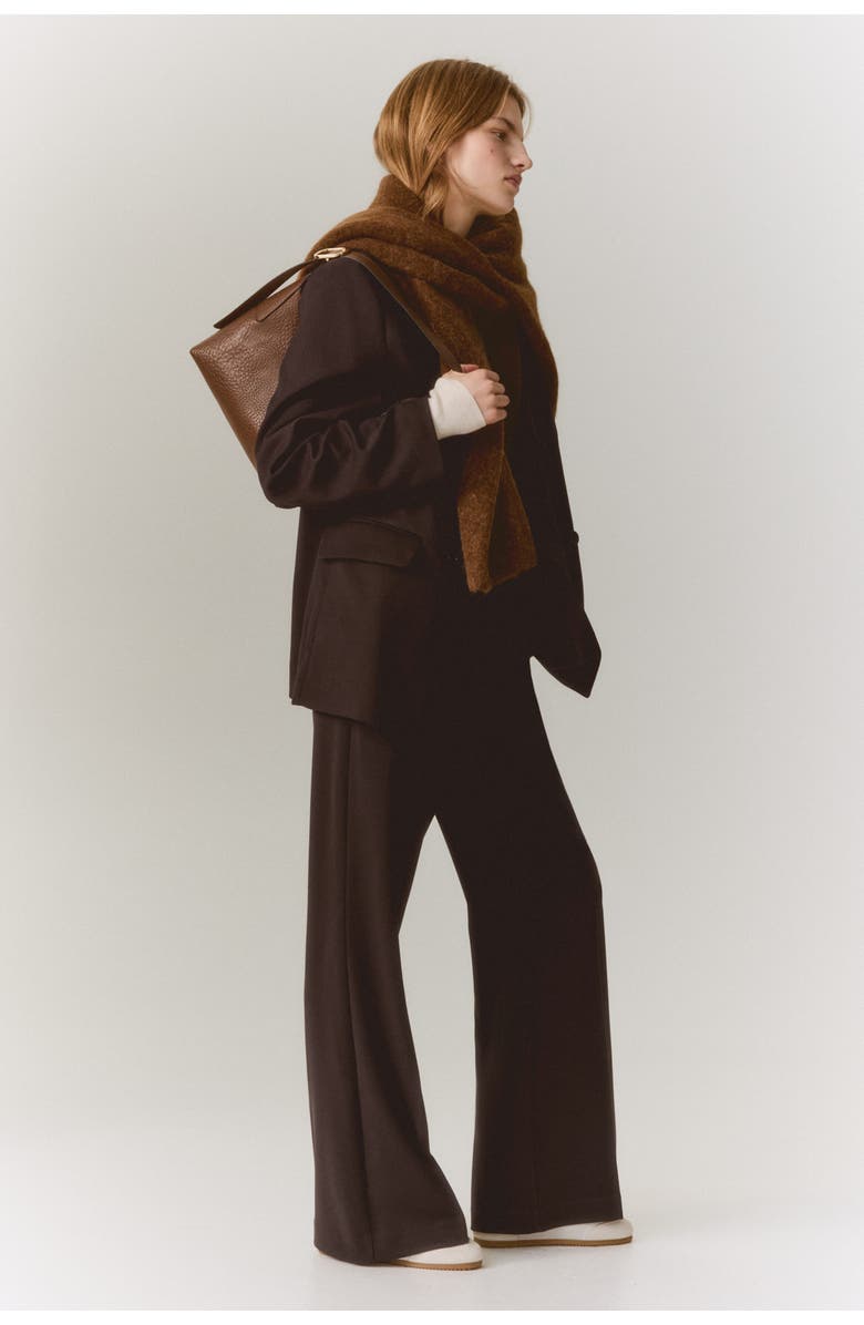 H&M Bootcut Twill Trousers, Alternate, color, Dark Brown