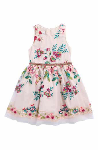 Kids' Embroidered Mesh Dress