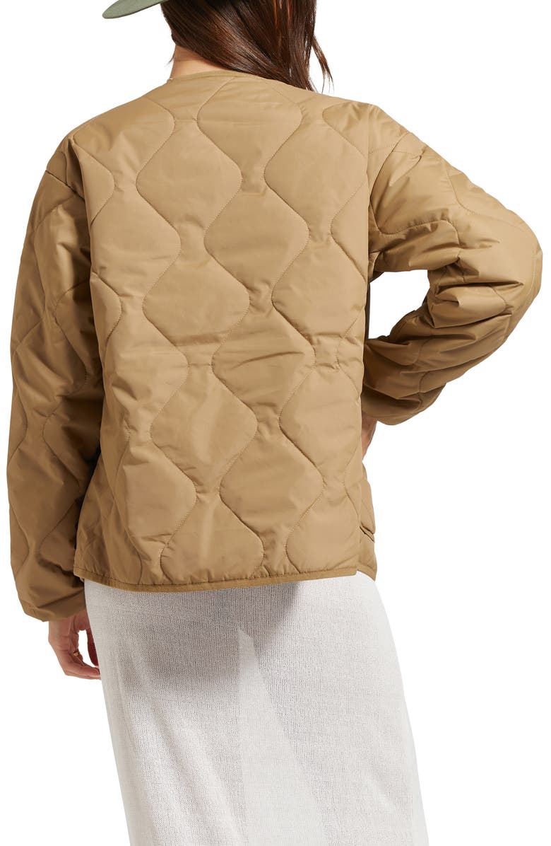 Brixton Delilah Water Repellent Quilted Jacket, Alternate, color, Khaki