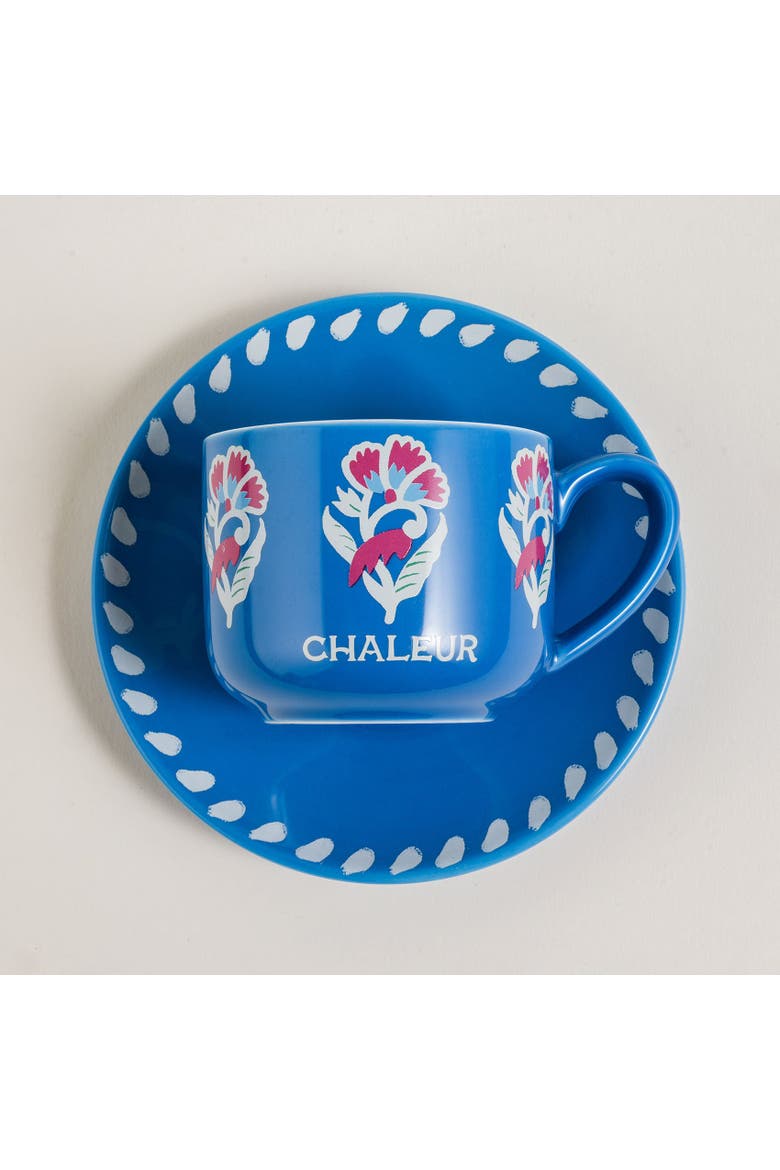 Porcelain Coffe Set  2 Pcs Set, Alternate, color, Orange-Blue