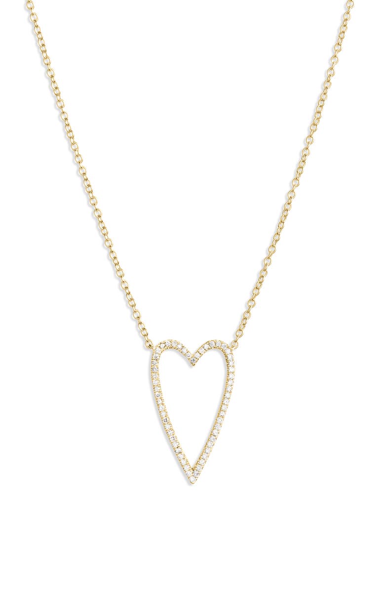 Bony Levy Large Diamond Open Heart Pendant Necklace, Main, color, 