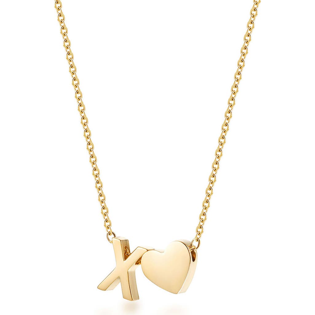Jane Basch Designs Initial Heart Pendant Necklace In Gold