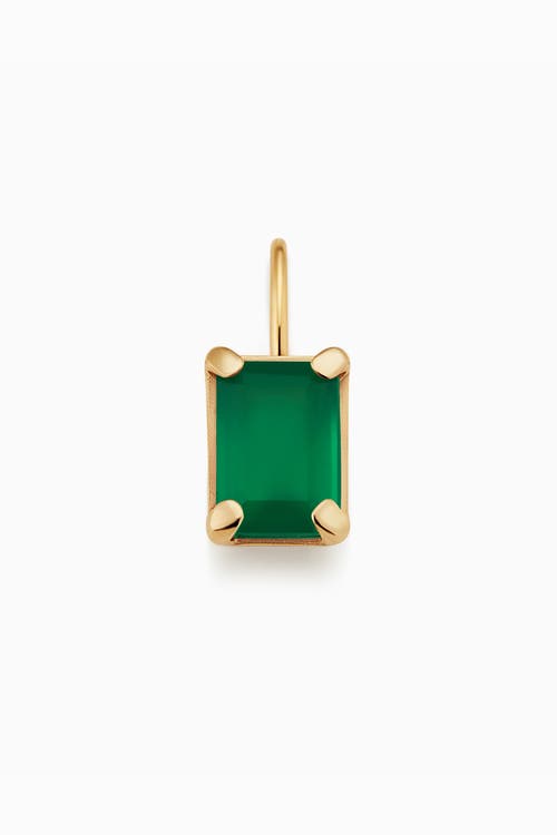 Oradina 14k Gold Date Me Birthstone Pendant Charm In Green Agate - May