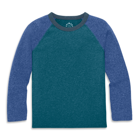 Kids Heathered Long Sleeve Baseball Tee