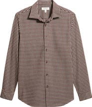 Nordstrom Check Cotton & Cashmere Button-Up Shirt