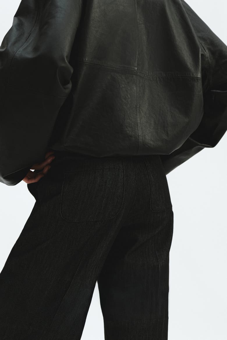 Denim Drawstring Pants, Alternate, color, Washed black