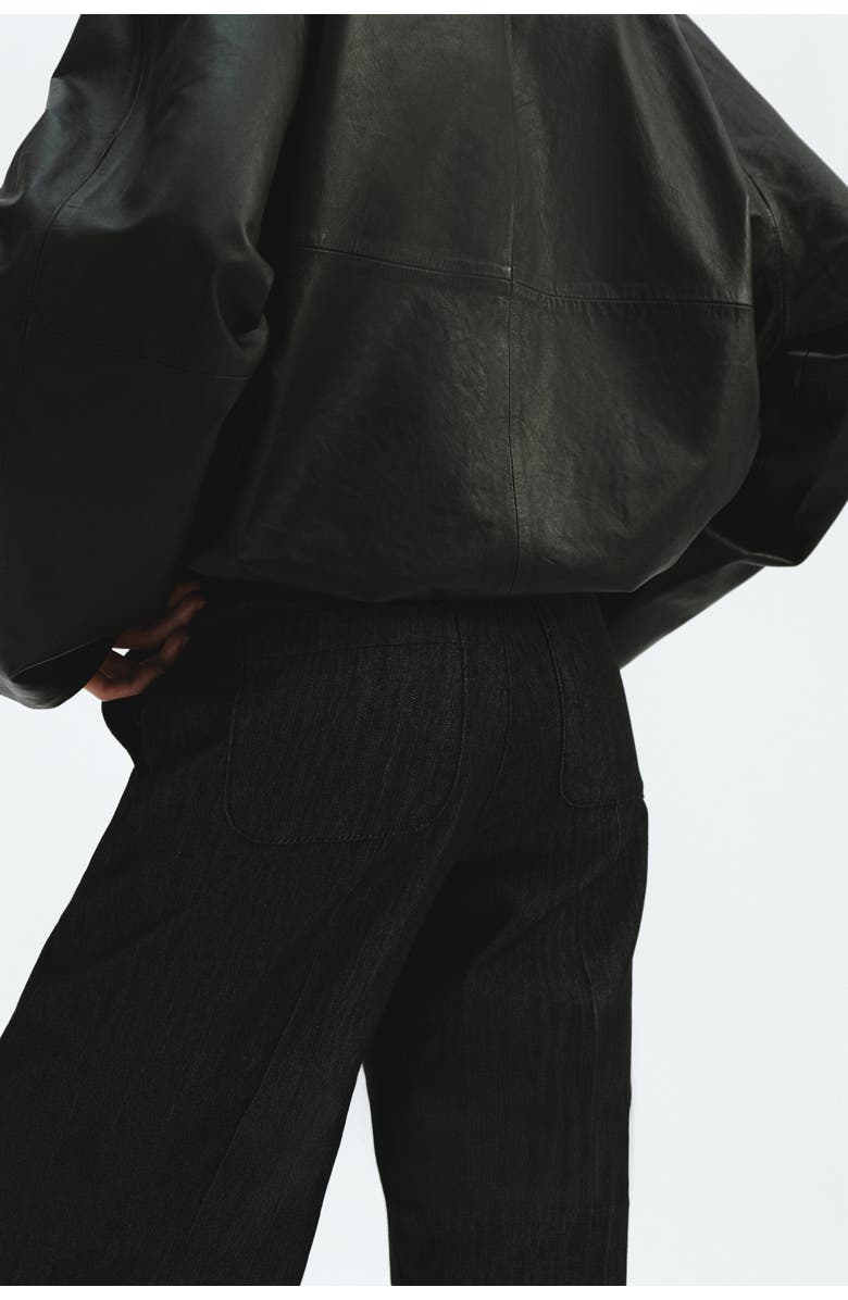 H&M Denim Drawstring Trousers, Alternate, color, Washed Black