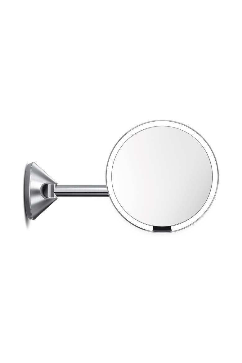 Hard Wired Wall Mount Sensor Mirror, Main, color, BRUSHED