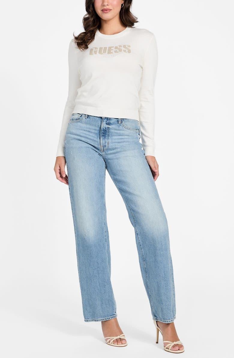 GUESS Norah Logo Sweater, Alternate, color, White