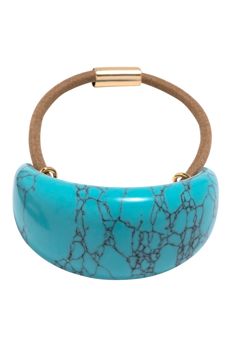 Winona Turquoise Ponytail Wrap, Main, color, TURQUOISE