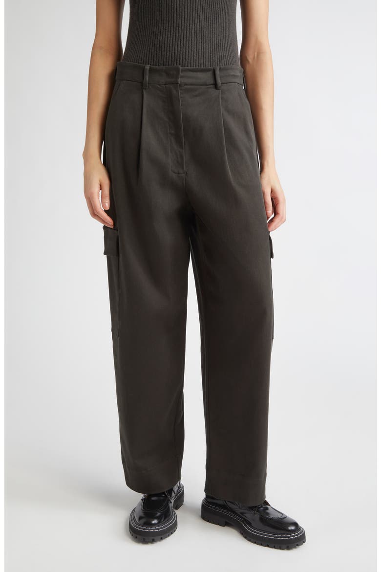 Enigma Pleated Cargo Pants, Main, color, GREEN