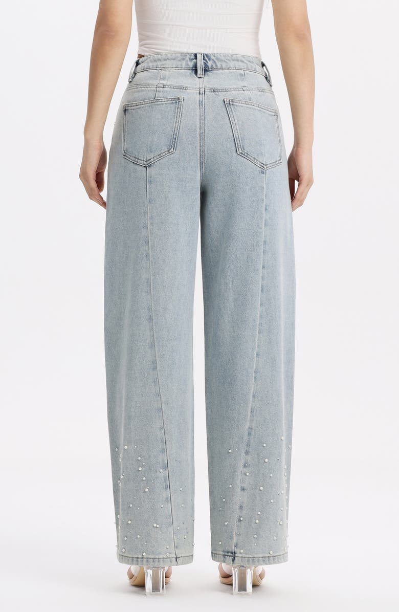 Bayeas Embellished High Waist Barrel Jeans, Alternate, color,