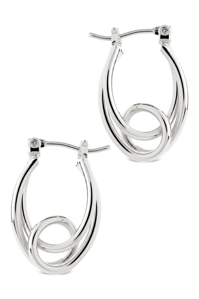 Hayden Sculpted Wave Hoop Earrings, Alternate, color, SILVER