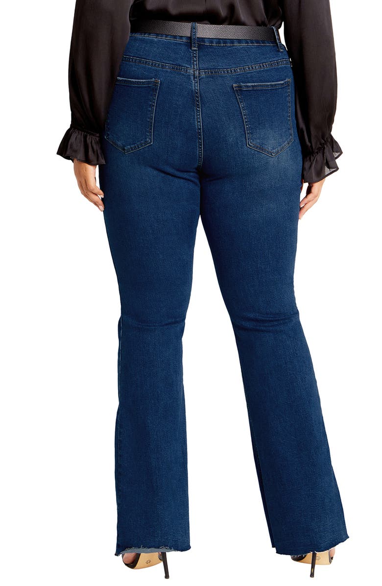 City Chic Letitia High Waist Flare Jeans, Alternate, color, Dark Denim