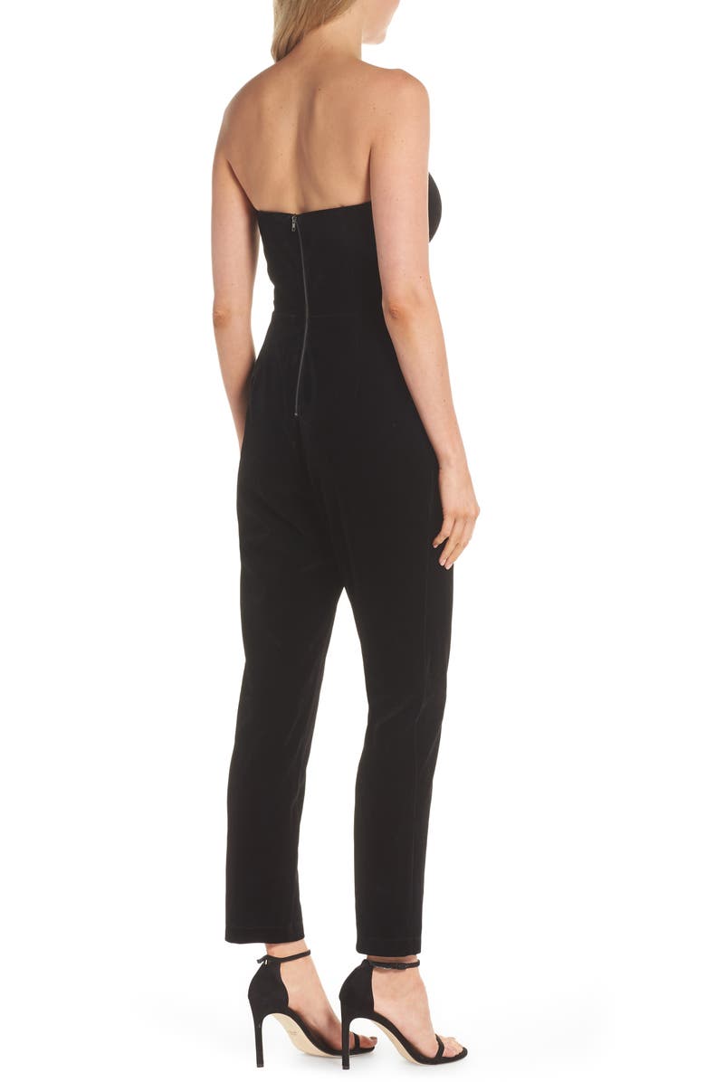 Adelyn Rae Hayden Strapless Velvet Jumpsuit, Alternate, color,