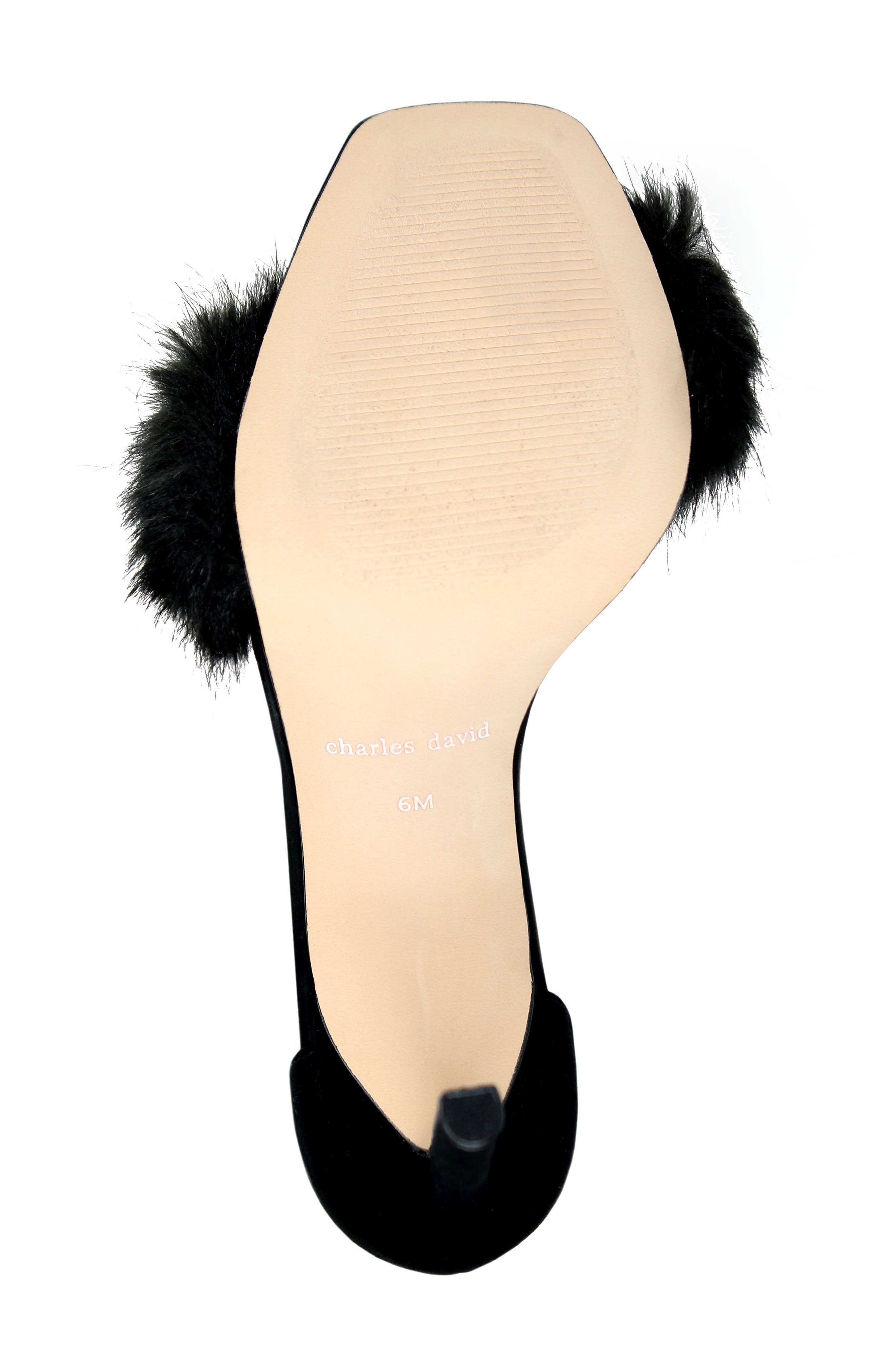 Empoli Faux Fur Sandal, Alternate, color, BLACK