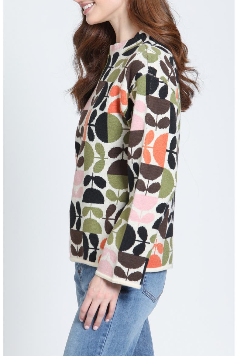 Funnel Neck Pullover Sweater, Alternate, color, TERRACOTTA GARDEN