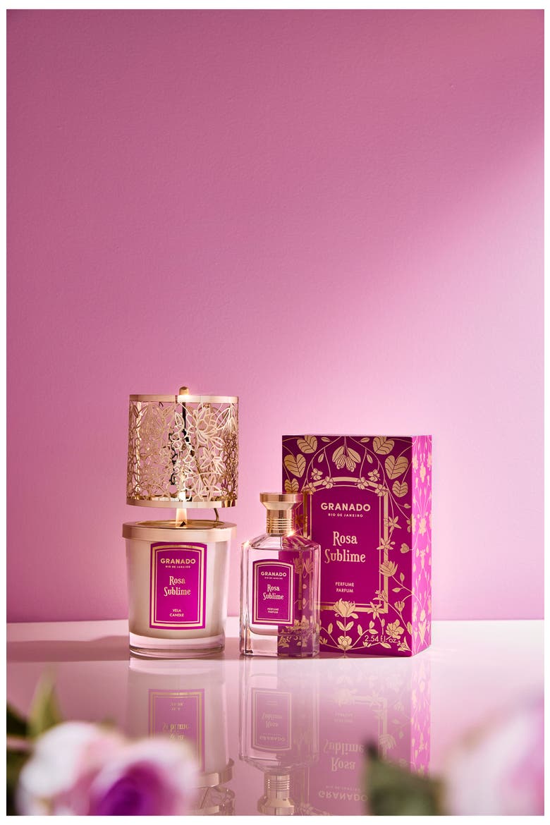 Rosa Sublime Scented Candle & Lantern Set, Alternate, color, NO COLOR