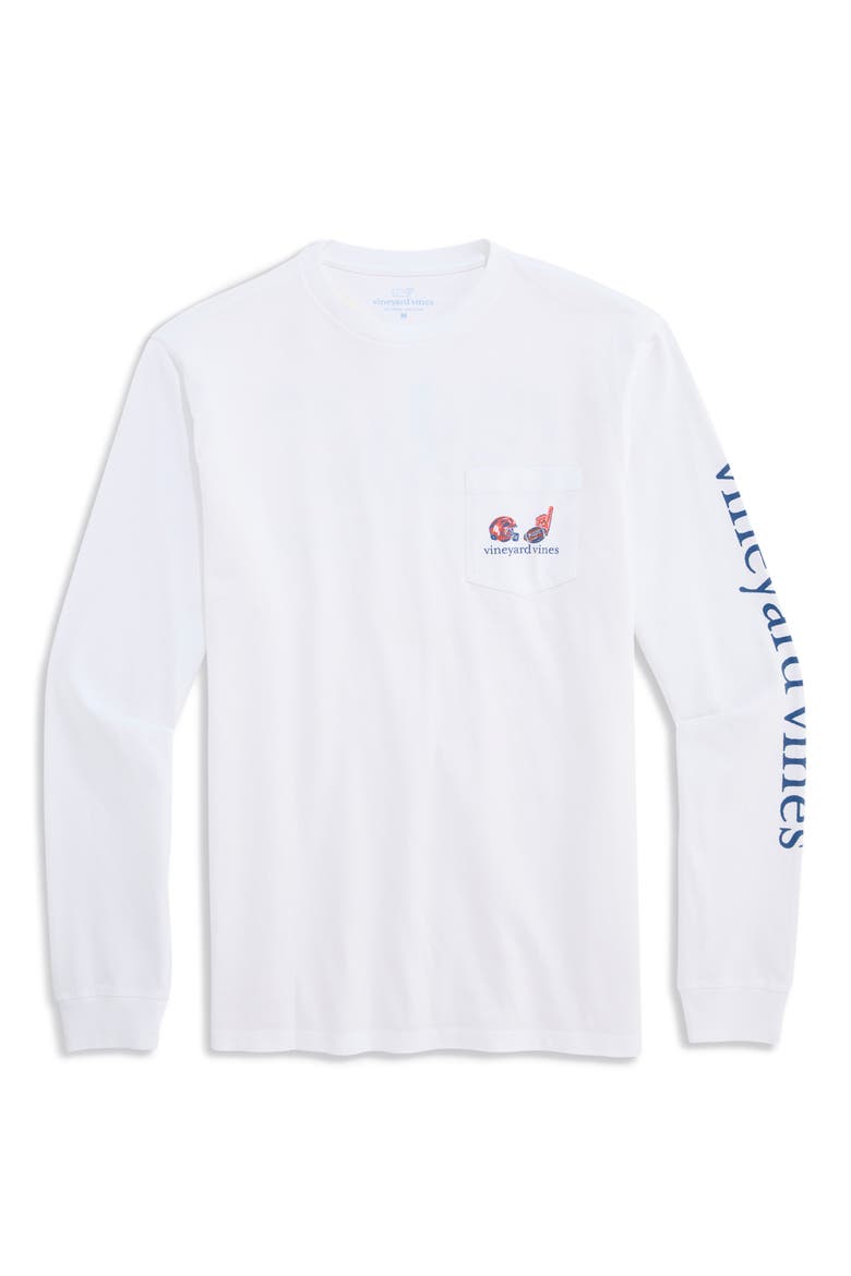Football Field Whale Graphic Long Sleeve T-Shirt, Main, color, WHITE CAP
