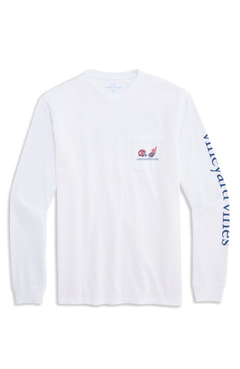 Football Field Whale Graphic Long Sleeve T-Shirt