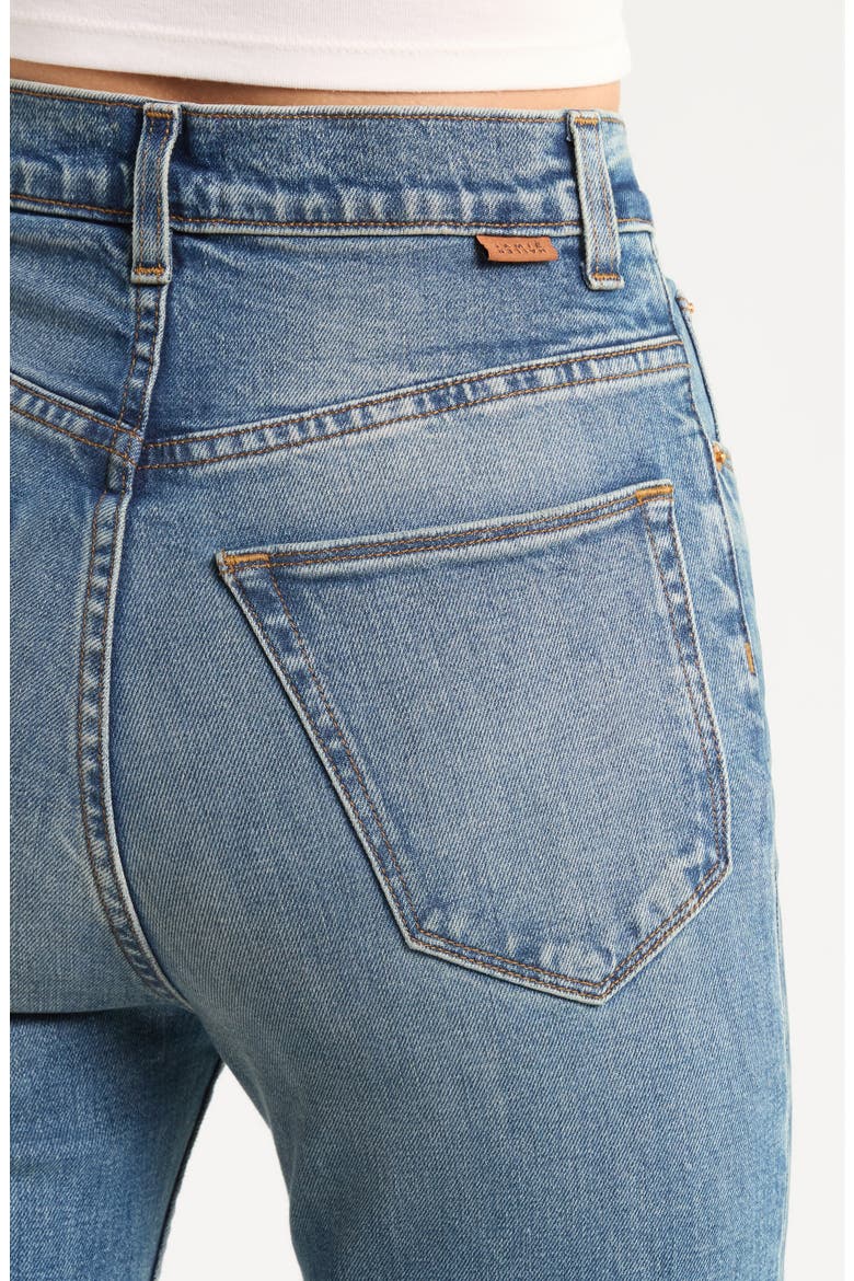 The Crease High Waist Flare Leg Jeans, Alternate, color, CLASSIC DARK