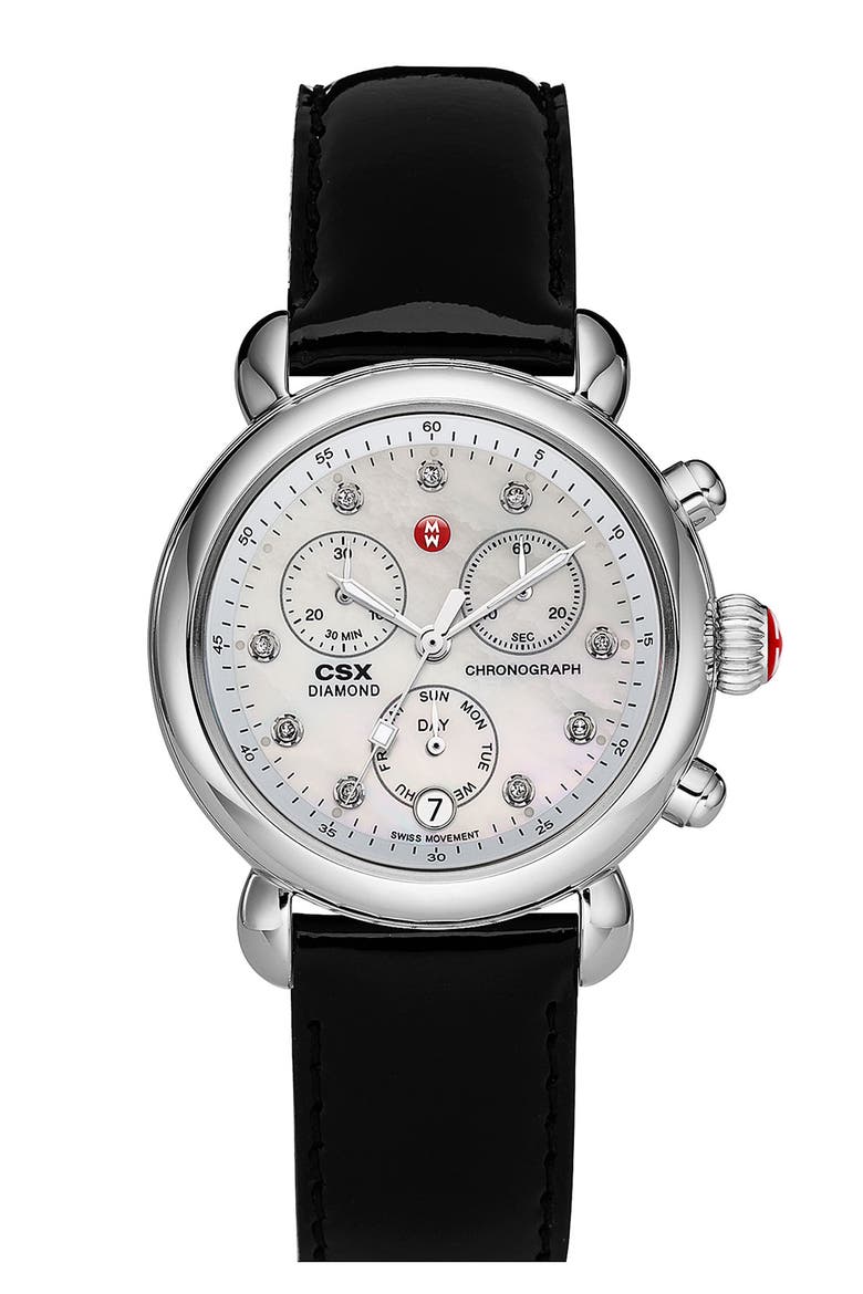 'CSX-36' Diamond Dial Watch Case, 36mm, Alternate, color, SILVER