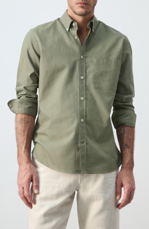 Regular Fit Stripe Button-Down Shirt