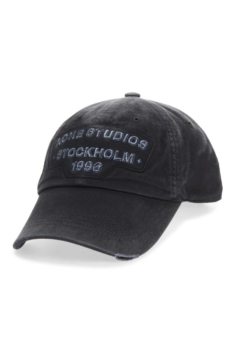 Cuddy Logo Sunkissed Organic Cotton Twill Adjustable Baseball Cap, Main, color, BLACK