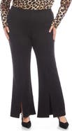 Karen Kane Faux Suede Front Slit Flare Pants