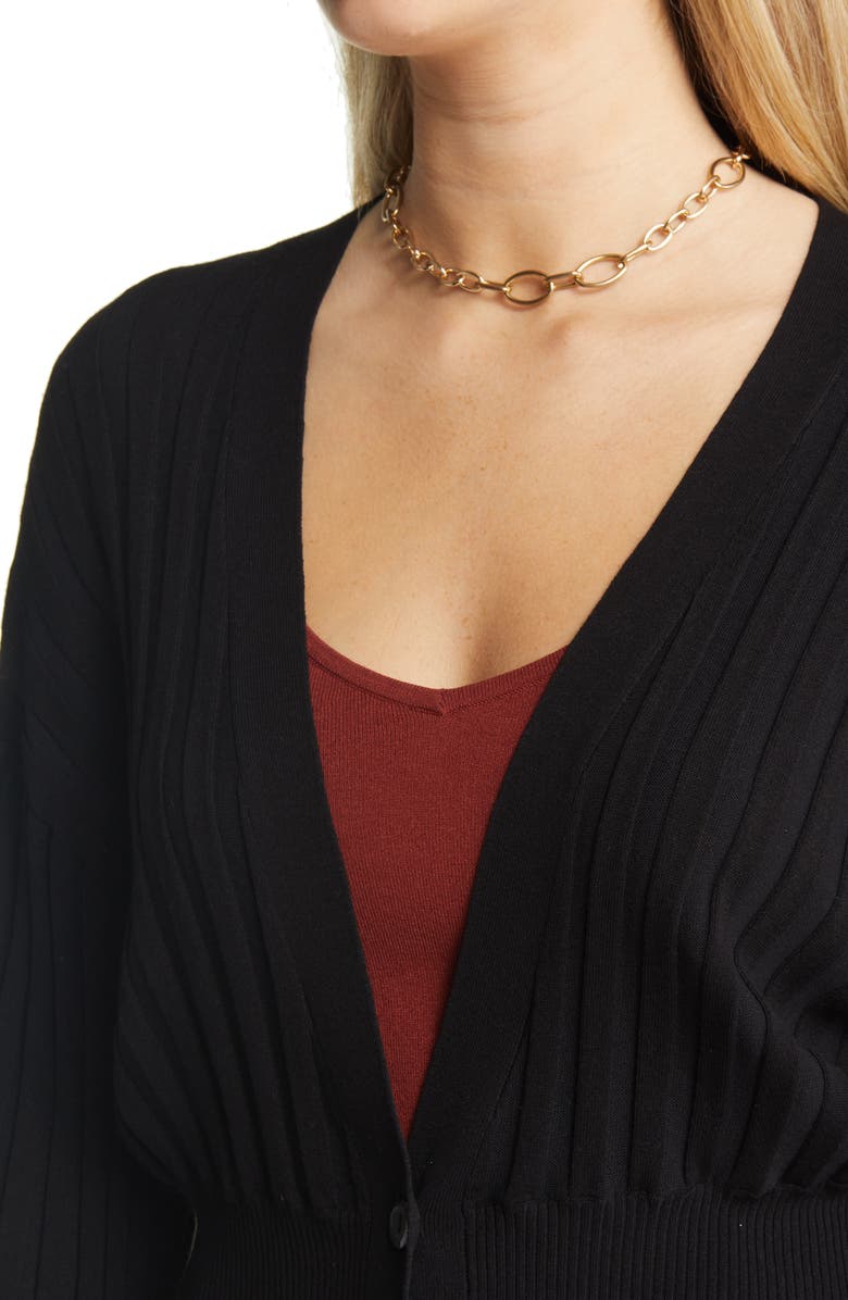 Halogen<sup>®</sup> Ribbed Cotton Cardigan, Alternate, color, 