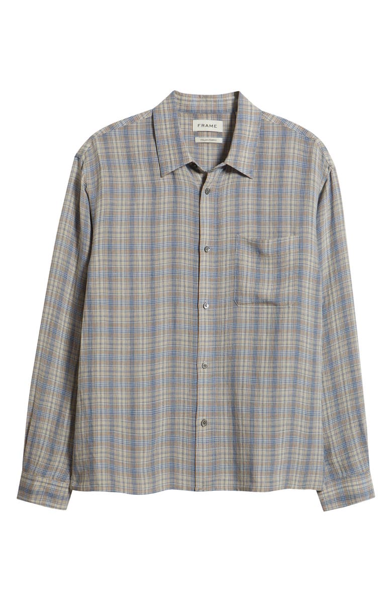 FRAME Plaid Button-Up Shirt, Main, color, Cream/ Blue Plaid