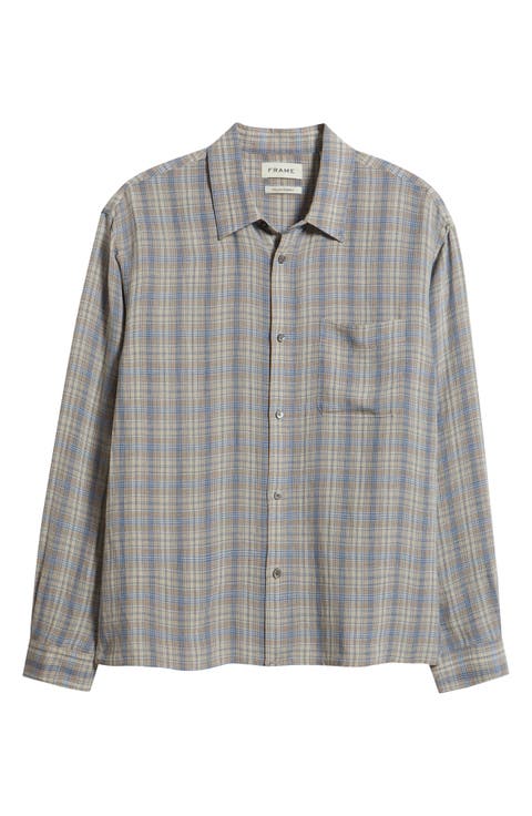 Plaid Button-Up Shirt