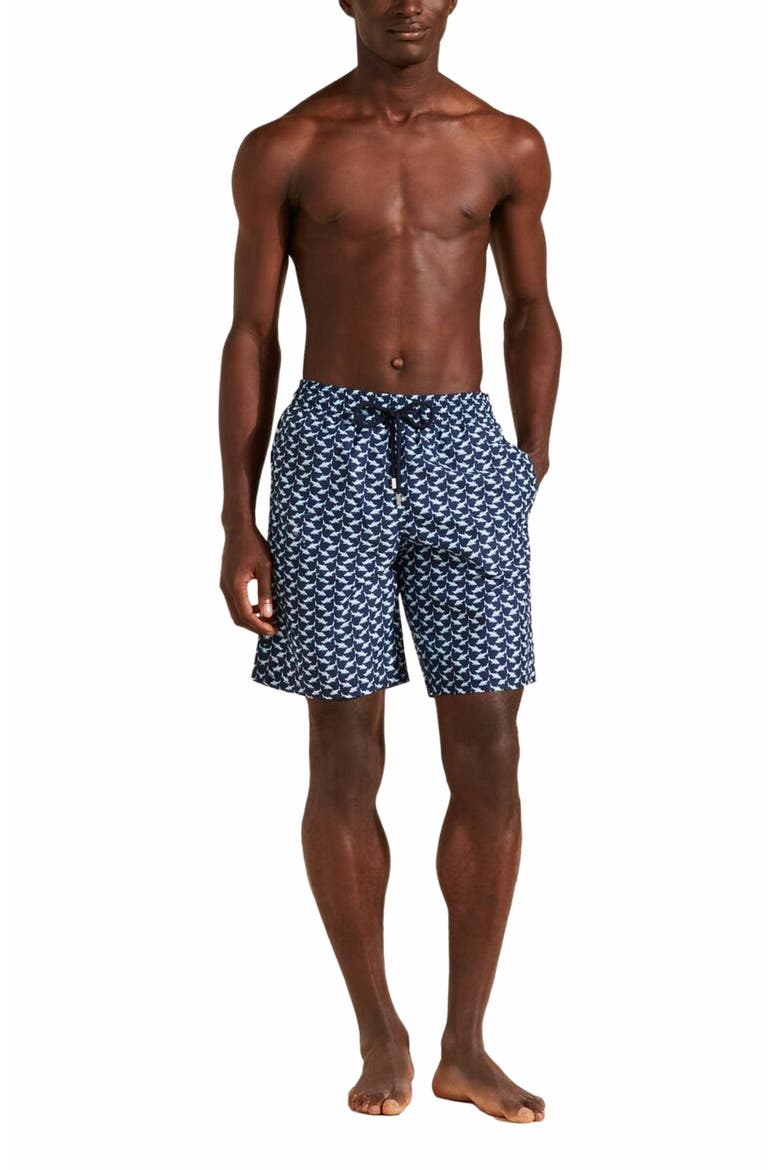 Men's Net Sharks Longer Length Board Shorts, Alternate, color, BLEU MARINE