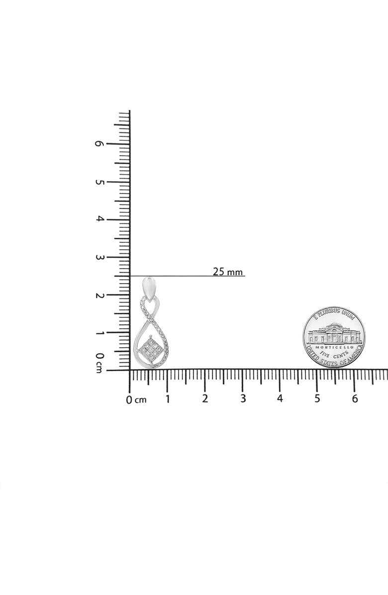 Haus of Brilliance Silver RoundDiamond Accent Tilted Square and Infinity Drop Earrings, Alternate, color, White