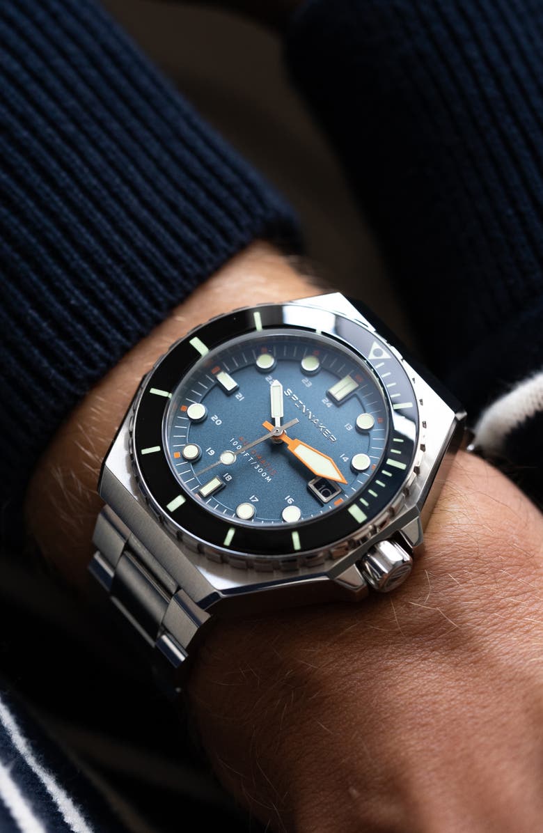 SPINNAKER Dumas Automatic Bracelet Watch, 44mm, Alternate, color, Blue