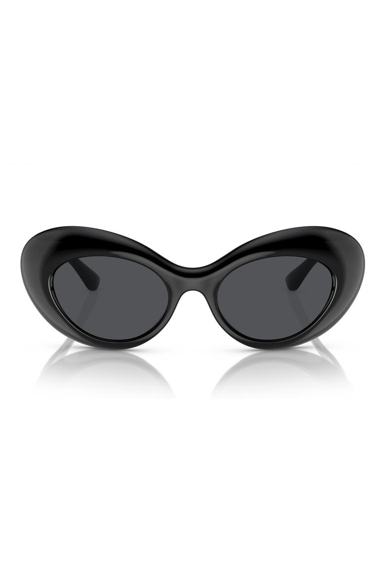 52mm Oval Sunglasses, Main, color, BLACK