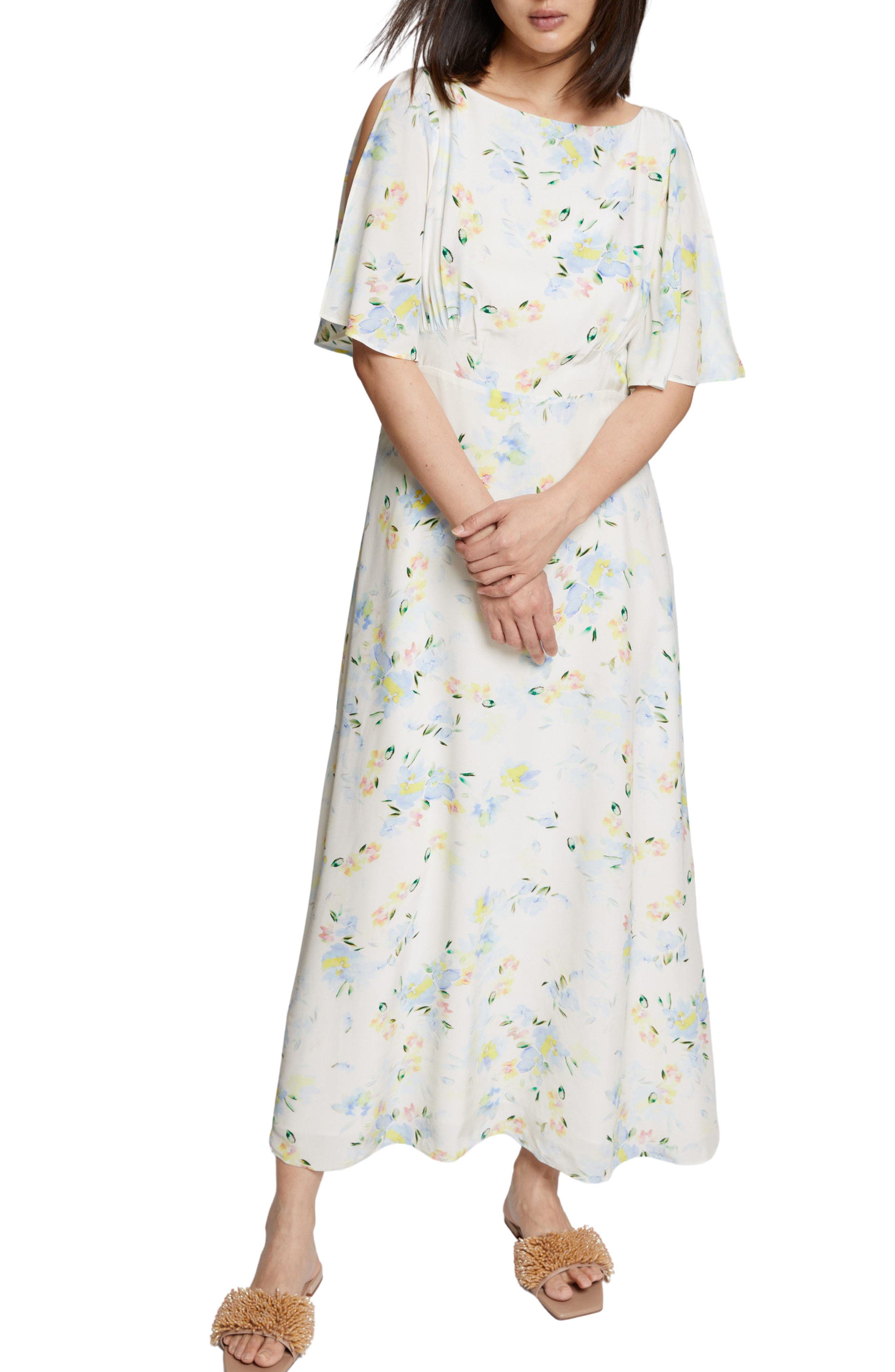 & Other Stories Floral Flutter Sleeve Dress