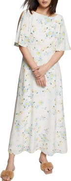 & Other Stories Floral Flutter Sleeve Dress