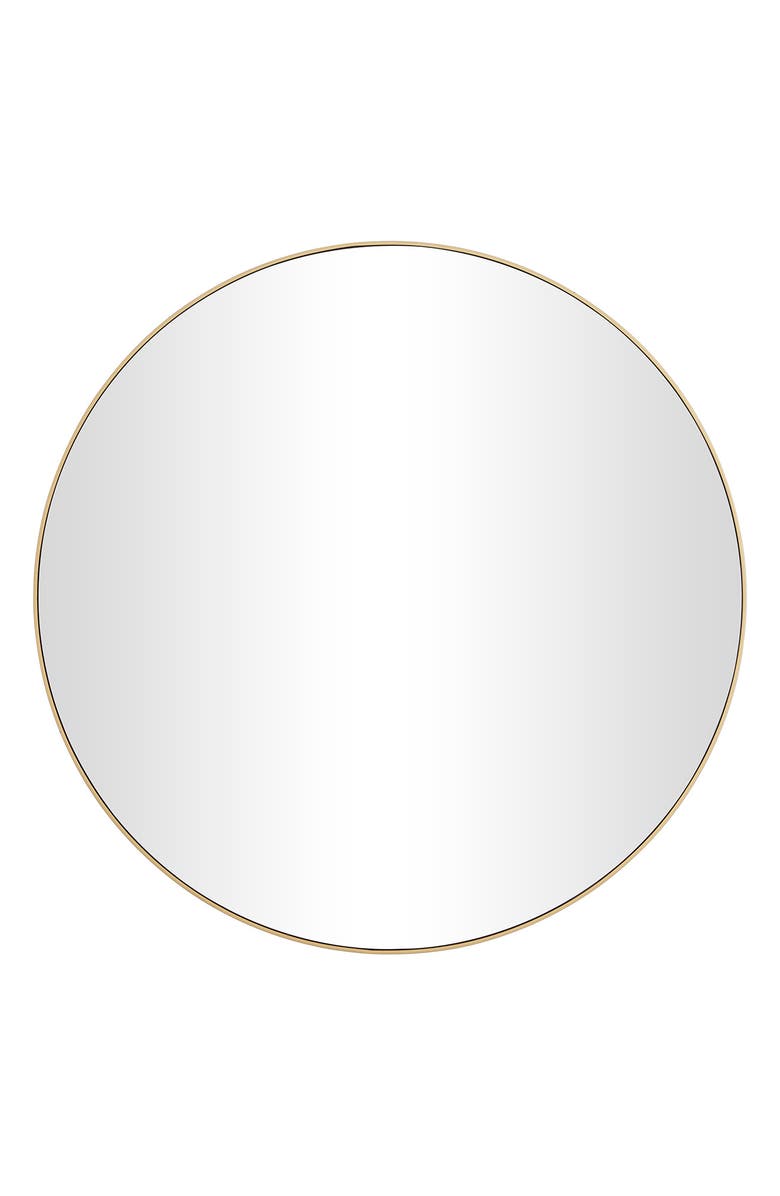 VIVIAN LUNE HOME Gold Wood Wall Mirror with Thin Frame, Main, color, 