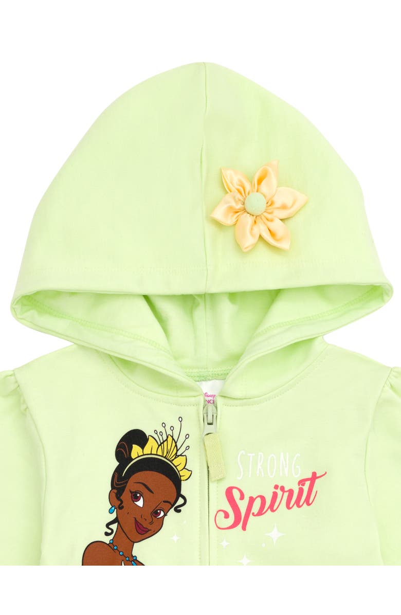 Disney Princess Zip-Up Hooded Sweatshirt, Alternate, color, Tiana Light Green