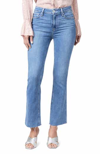 PAIGE Claudine High Waist Frayed Hem Flare Jeans