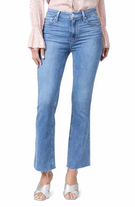 PAIGE Claudine High Waist Frayed Hem Flare Jeans
