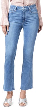 PAIGE Claudine High Waist Frayed Hem Flare Jeans